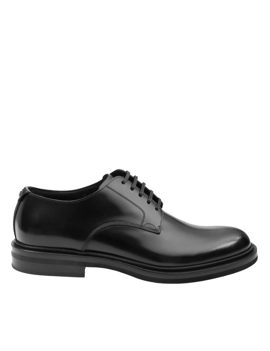 Dolce & Gabbana Derby In Black Brushed Calfskin