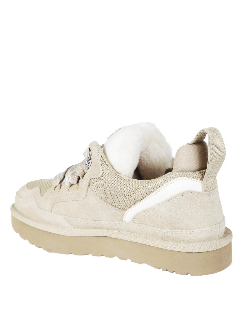 Ugg Lowmel Suede-Blend Plush Collar Low-Top Sneakers