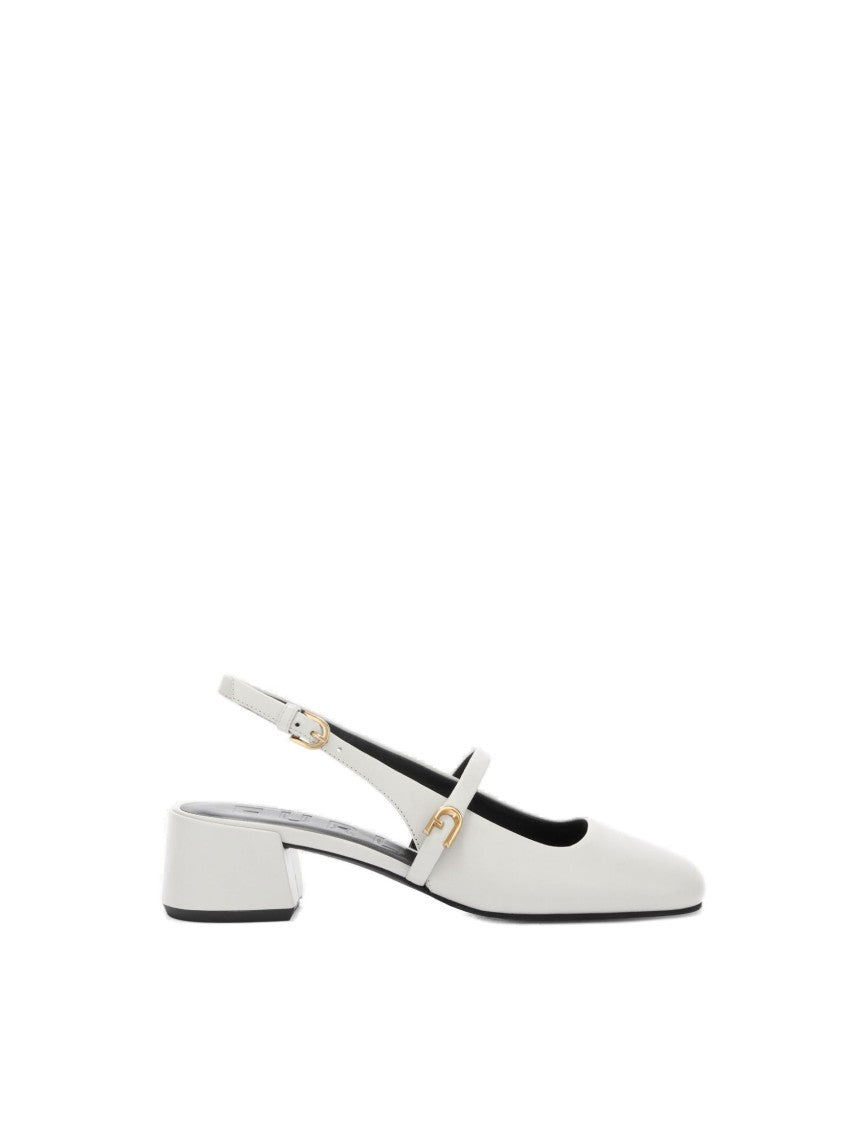 Furla Mary Jane Shoes In Marshmallow Color Leather