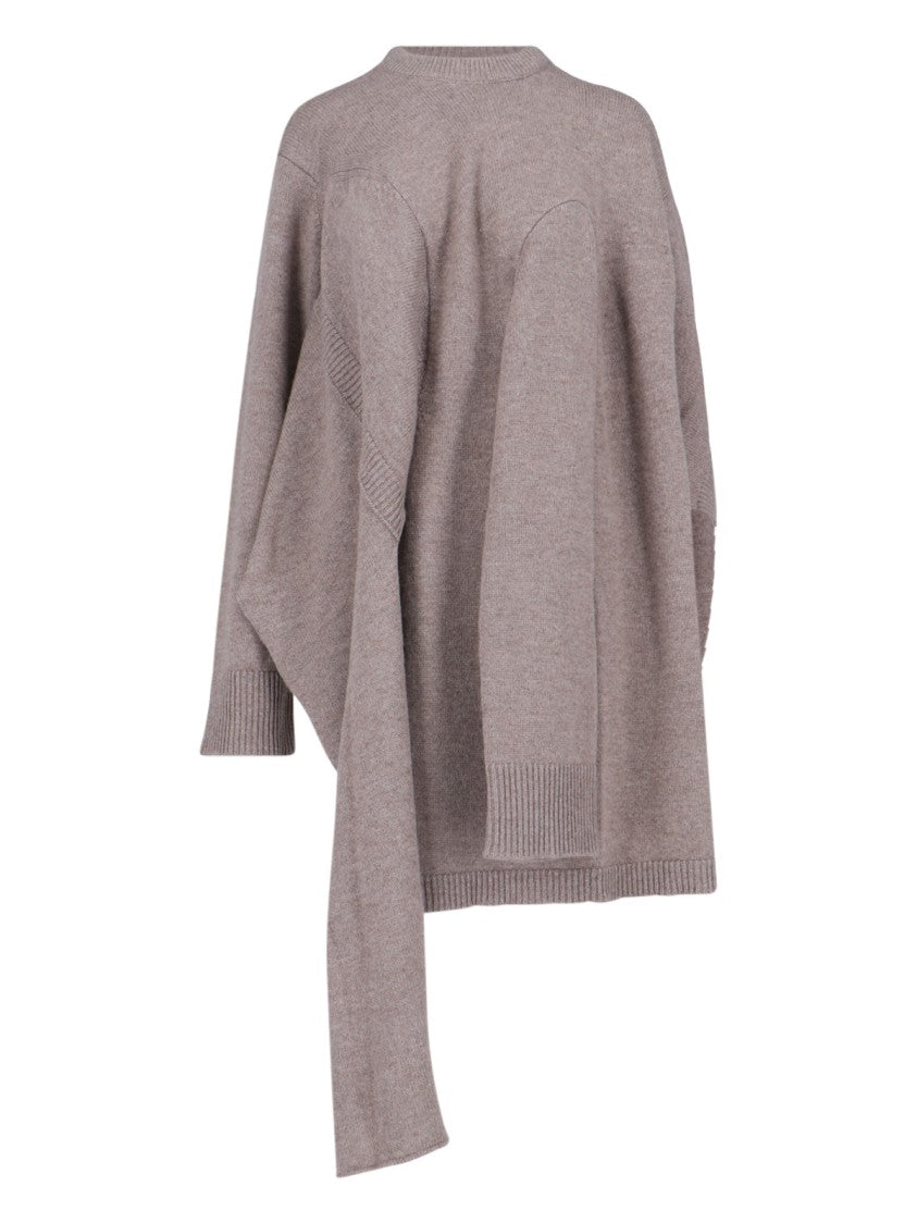 Niccolò Pasqualetti Asymmetrical Unstructured Sweater In Beige