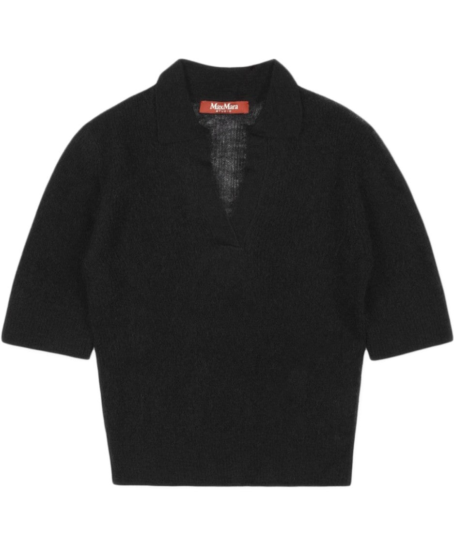 Max Mara Short-Sleeved Sweater With Deep V-Neckline