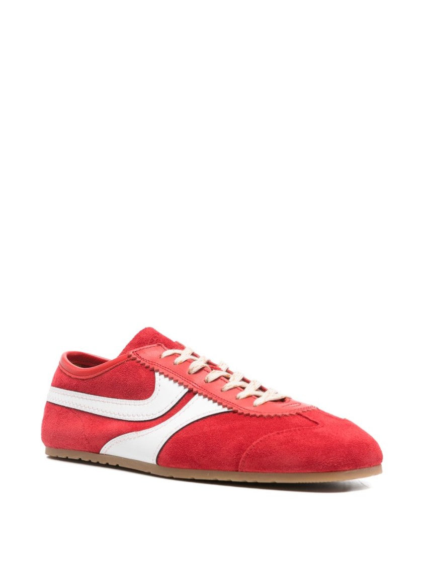 Dries Van Noten Low Profile Red Suede Sneakers