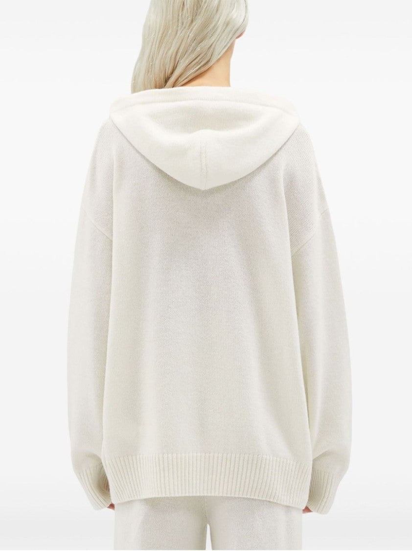Msgm Oversized Wool-Cashmere Sweater With Hood