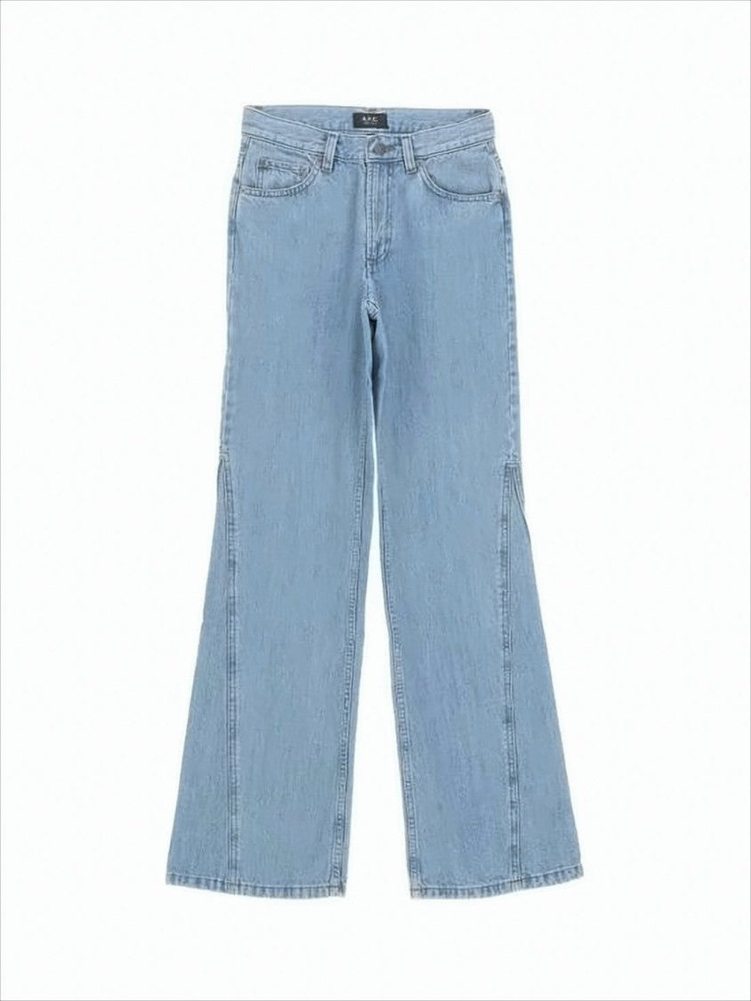 A.P.C. Light Blue High-Waisted Denim Pants