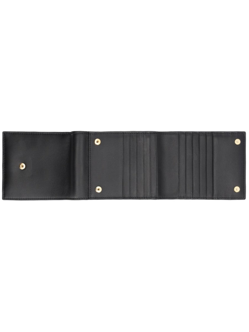 Balmain Pulse Lambskin Gold Padlock Wallet
