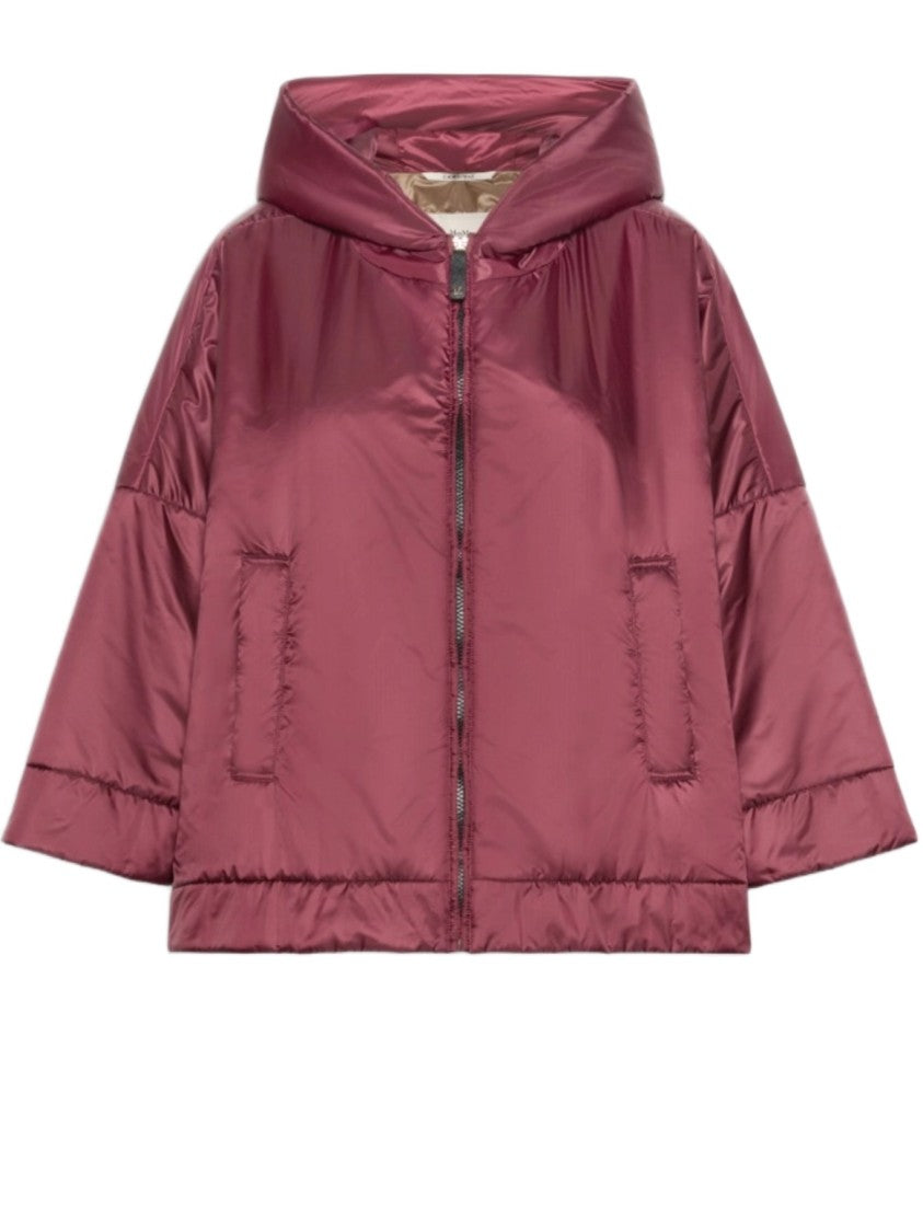 Max Mara Boxy Cropped Red Jacket With Three-Quarter Sleeves