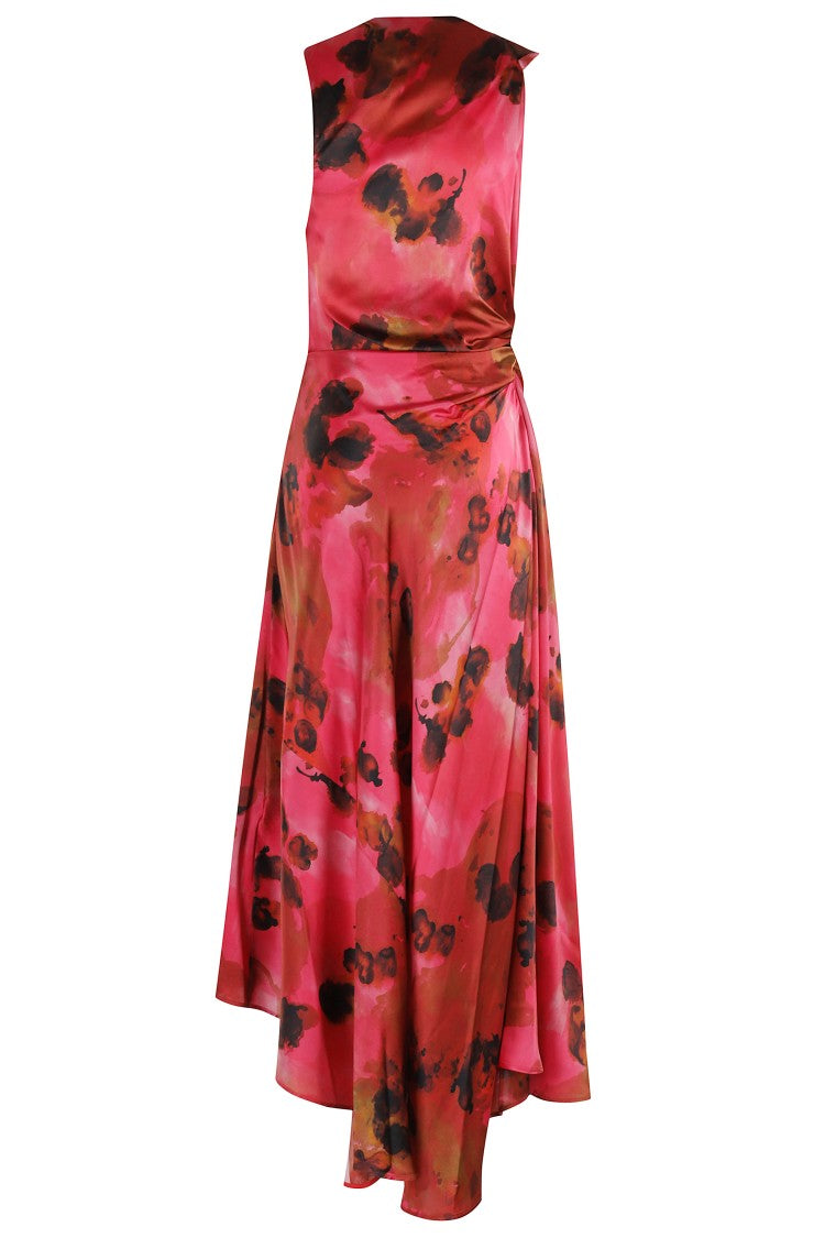 Victoria Beckham Sleeveless Draped Midi Dress