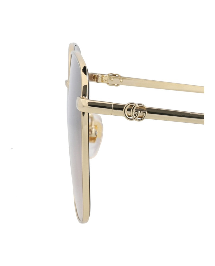 Gucci Square-Frame Metal Sunglasses