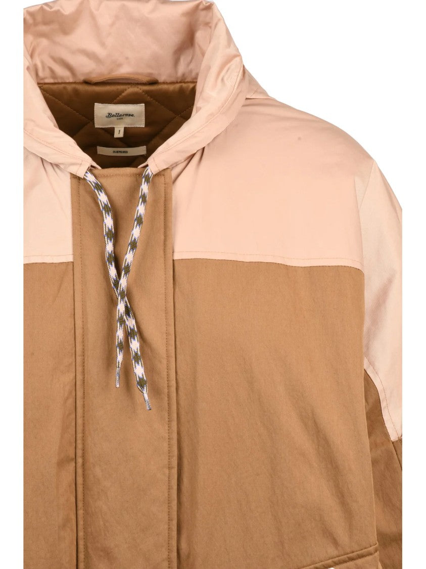 Bellerose Beige Quilted Removable Hood Acrylic-Blend Coat
