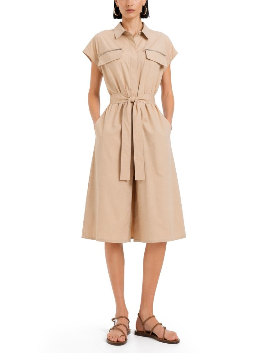 Fabiana Filippi Sleeveless Belted Gathered Waist Dress