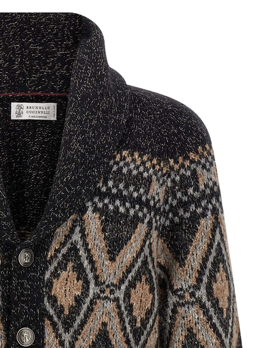 Brunello Cucinelli Geometric Jacquard Cardigan