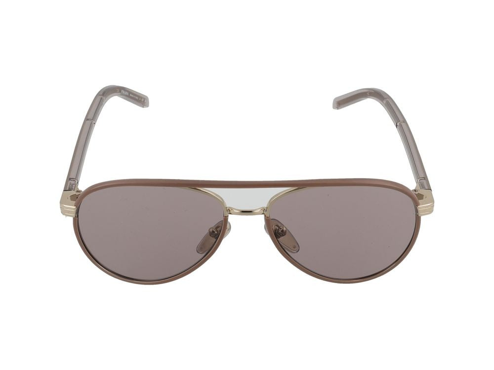 Prada Steel Frame Tinted Lens Aviator Sunglasses