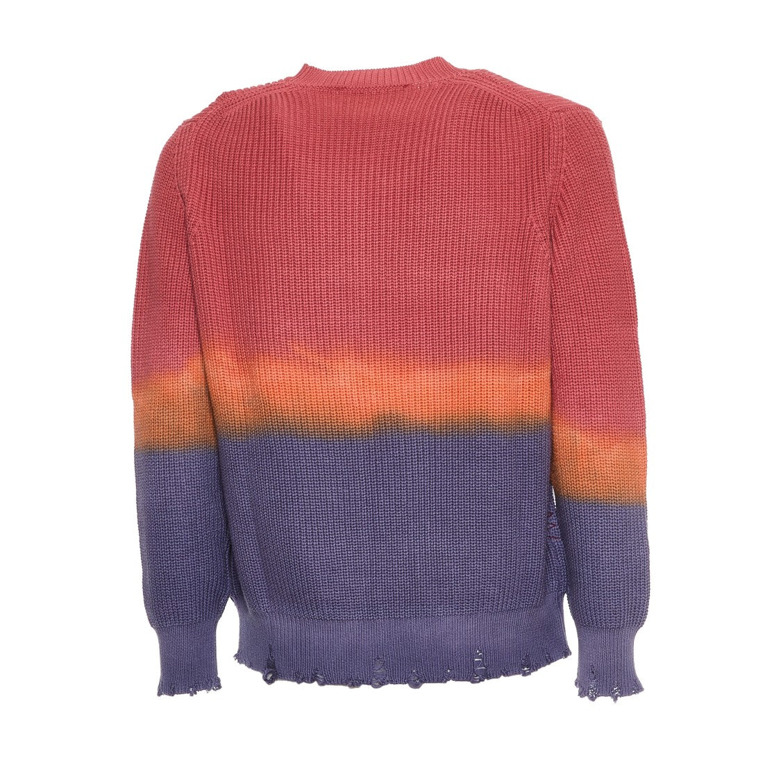 Amaranto Crew-Neck Sweater With Unique Dégradé Effect