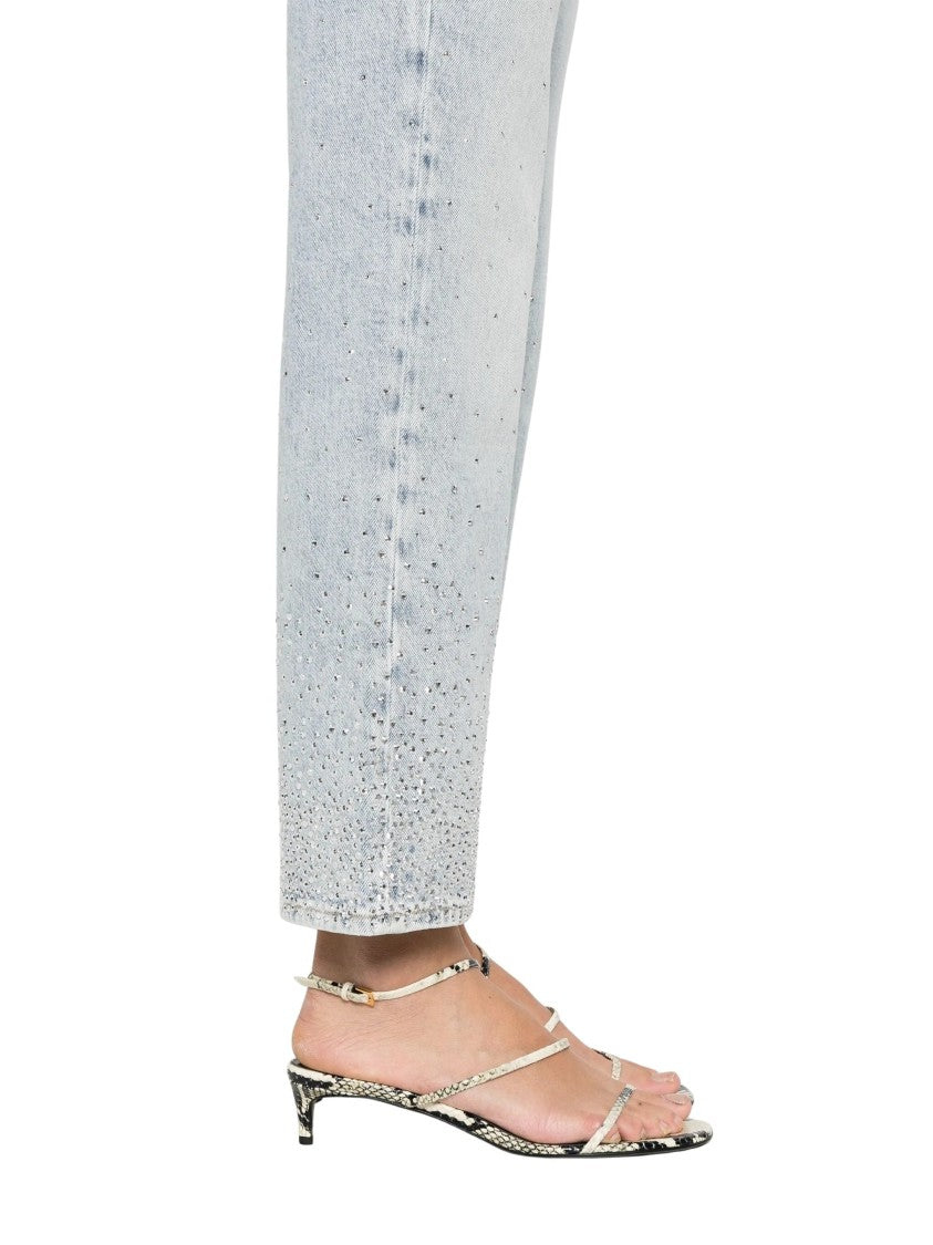 7 For All Mankind Logan Stovepipe Juicy With Faded Crystals
