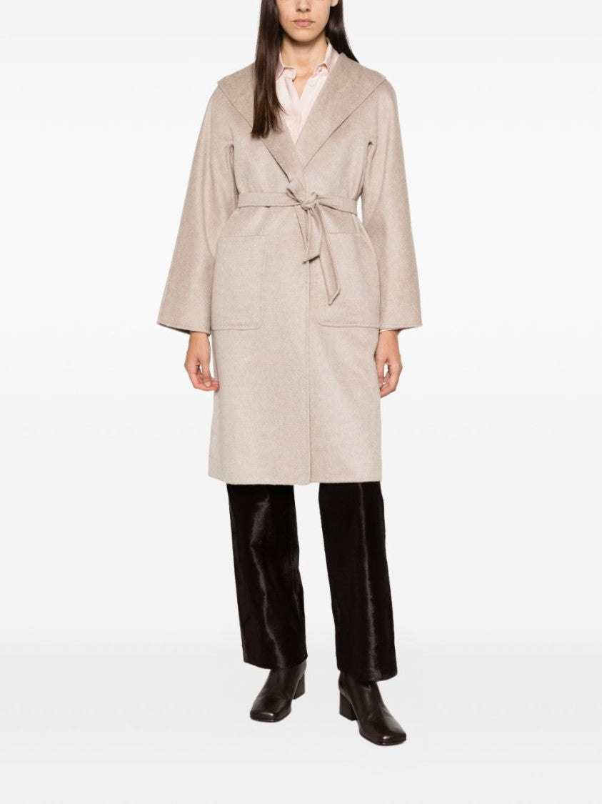 Max Mara Silk And Nylon Short Coat With Belted Waist
