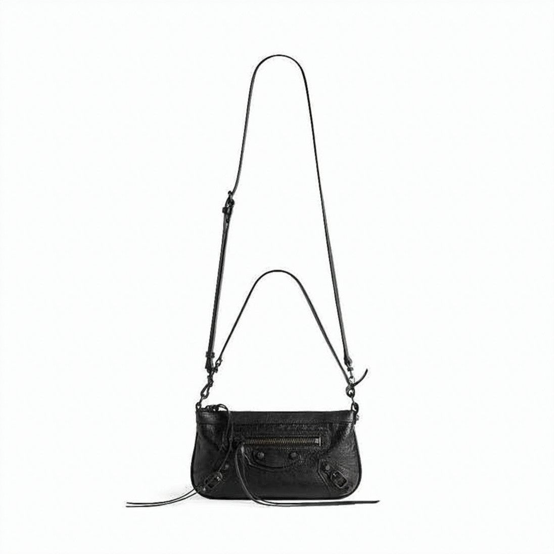 Balenciaga Rectangular Lambskin Leather Pouch With Decorative Studs