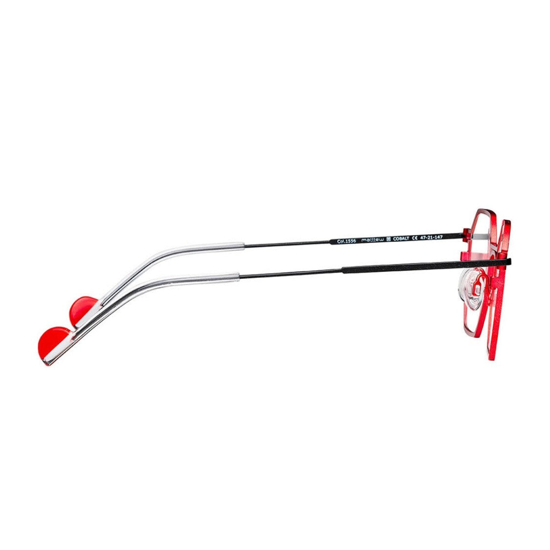 Matttew Red Cobalt Titanium Geometric Sunglasses