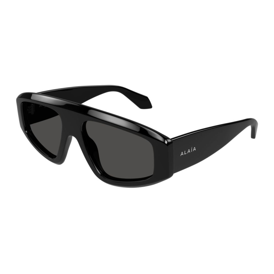 Azzedine Alaïa Bold Oversized Rectangular Sunglasses With Glossy Black Acetate