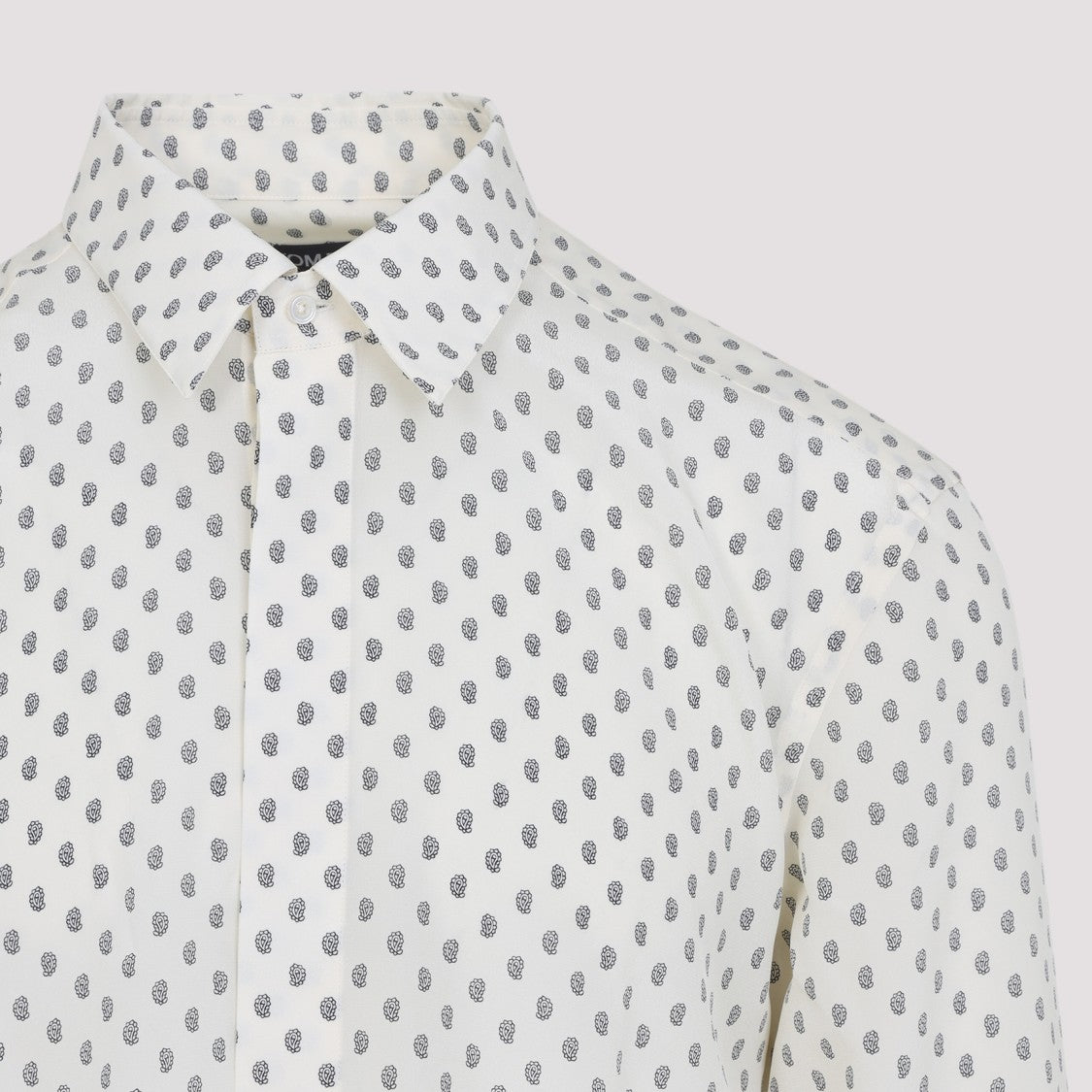 Tom Ford Fluid White And Blue Silk Shirt