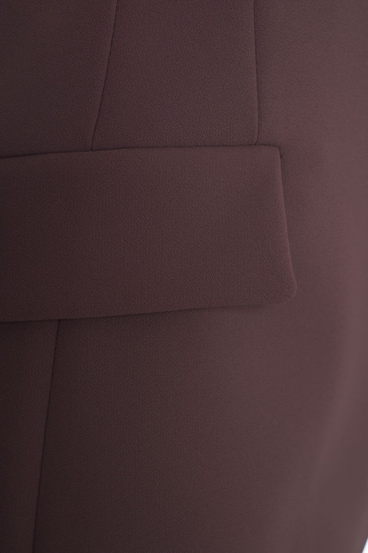 Elisabetta Franchi Burgundy Crêpe Blazer With Mirrored Lapels