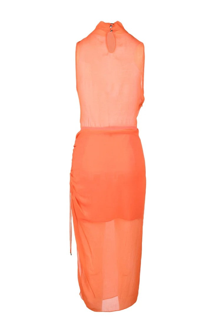 Patrizia Pepe Sera Long Viscose Dress - Orange