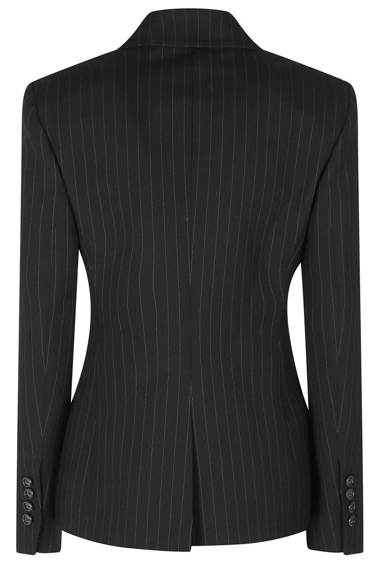 The Andamane Black Bianca Flap Pocket Single-Breasted Cotton-Blend Blazer