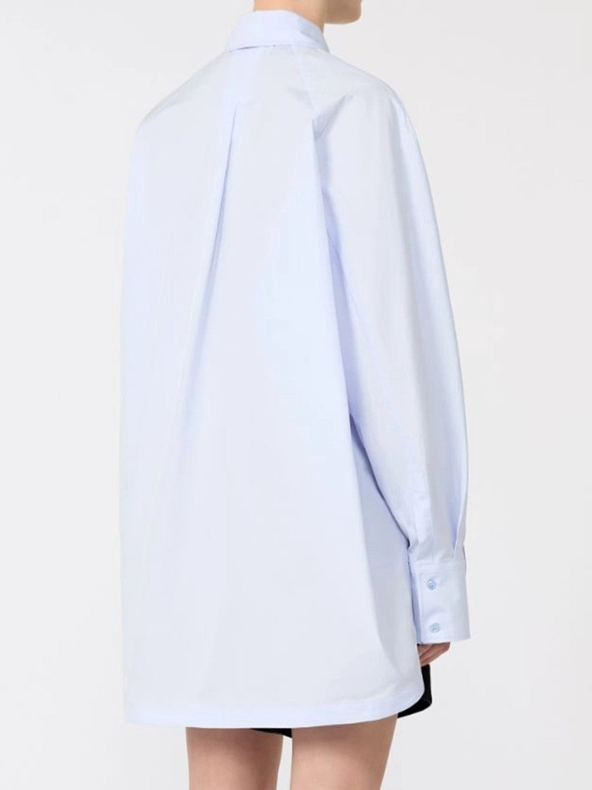 Sportmax Blue Ovest Flowing Long-Sleeved Plain Shirt