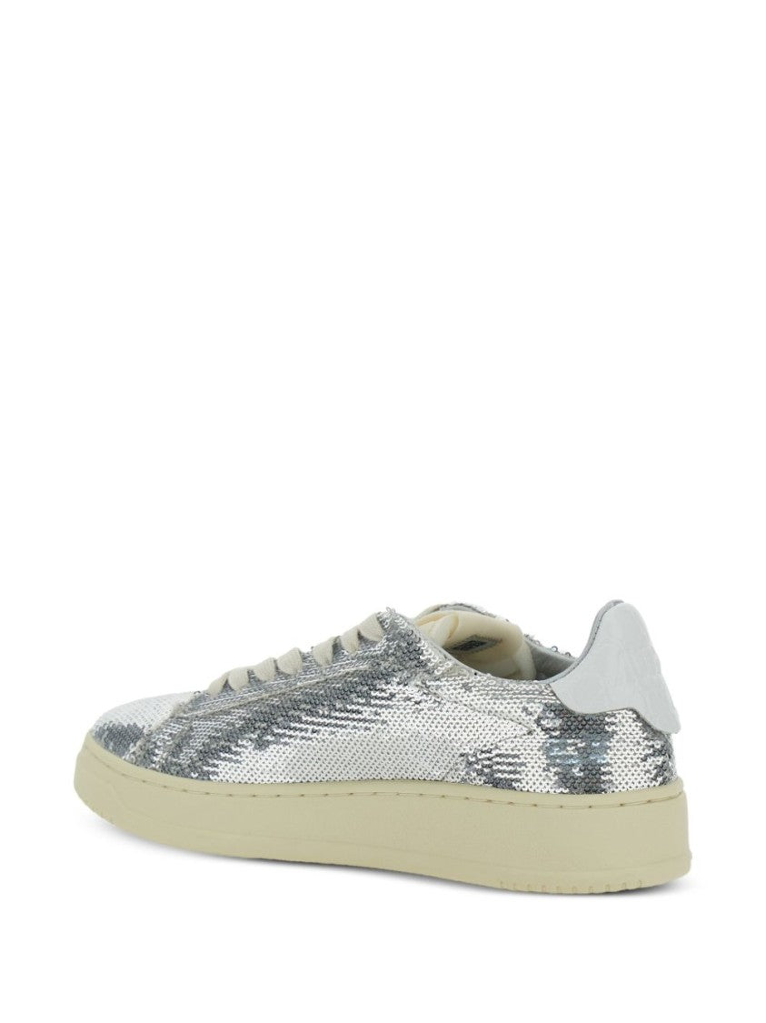Autry Silver Sequin Flash Sneakers