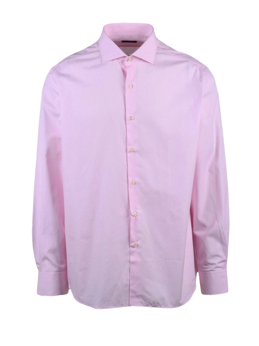 Ambrosio Pink Striped Linen-Blend Shirt