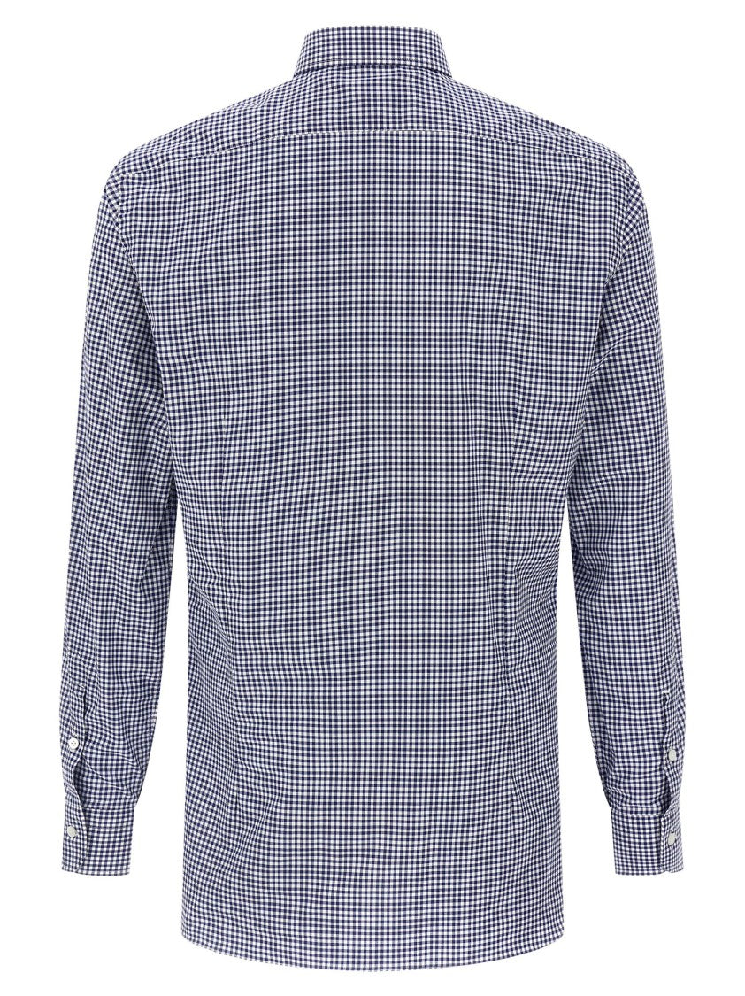 Barba Vichy Check Slim Fit Cotton Poplin Shirt
