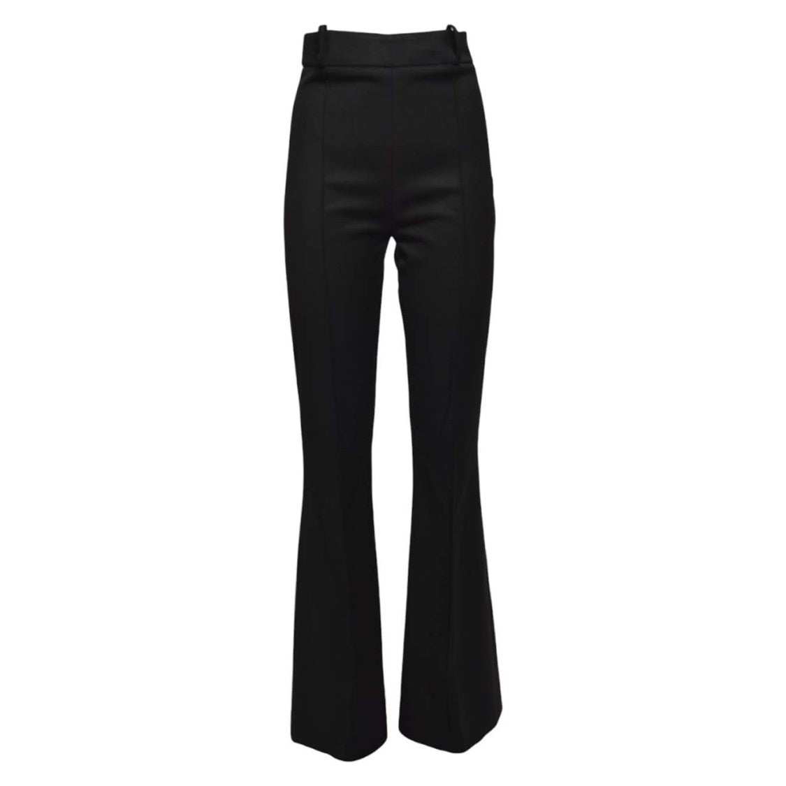Nine Minutes High-Waisted Flannel Trousers With Flared Hem