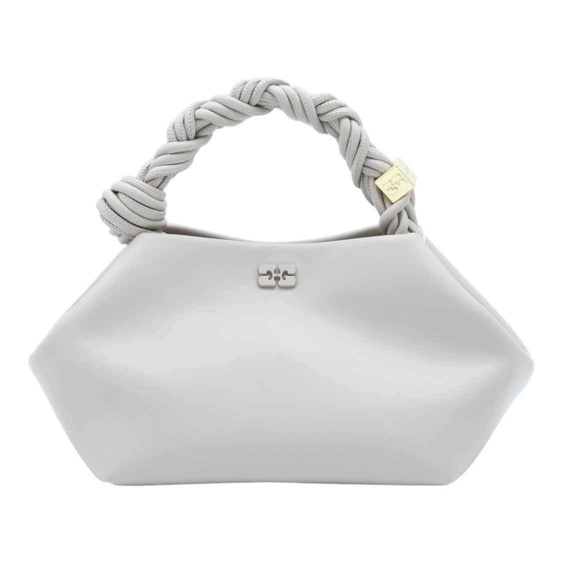 Ganni Geometric White Handbag With Twisted Handle