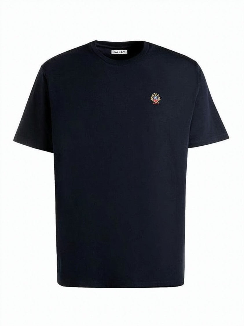 Bally Short-Sleeve Crew Neck T-Shirt With Embroidered Crest