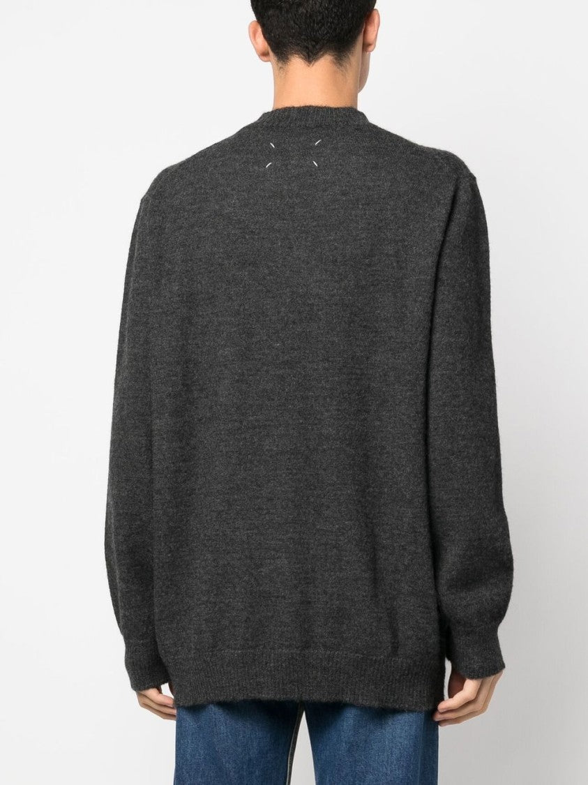 Maison Margiela Relaxed Fit Dark Grey Alpaca Blend Sweater