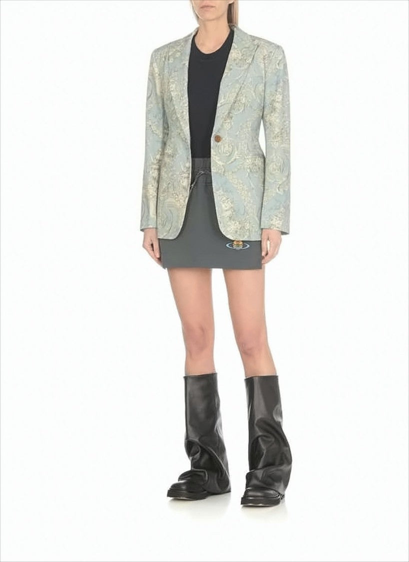 Vivienne Westwood Mini Skirt With Adjustable Drawstring And Embroidered Emblem