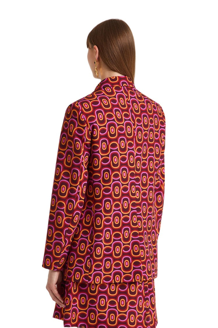 Maliparmi Rolling Chain Printed Double-Button Tailored Blazer