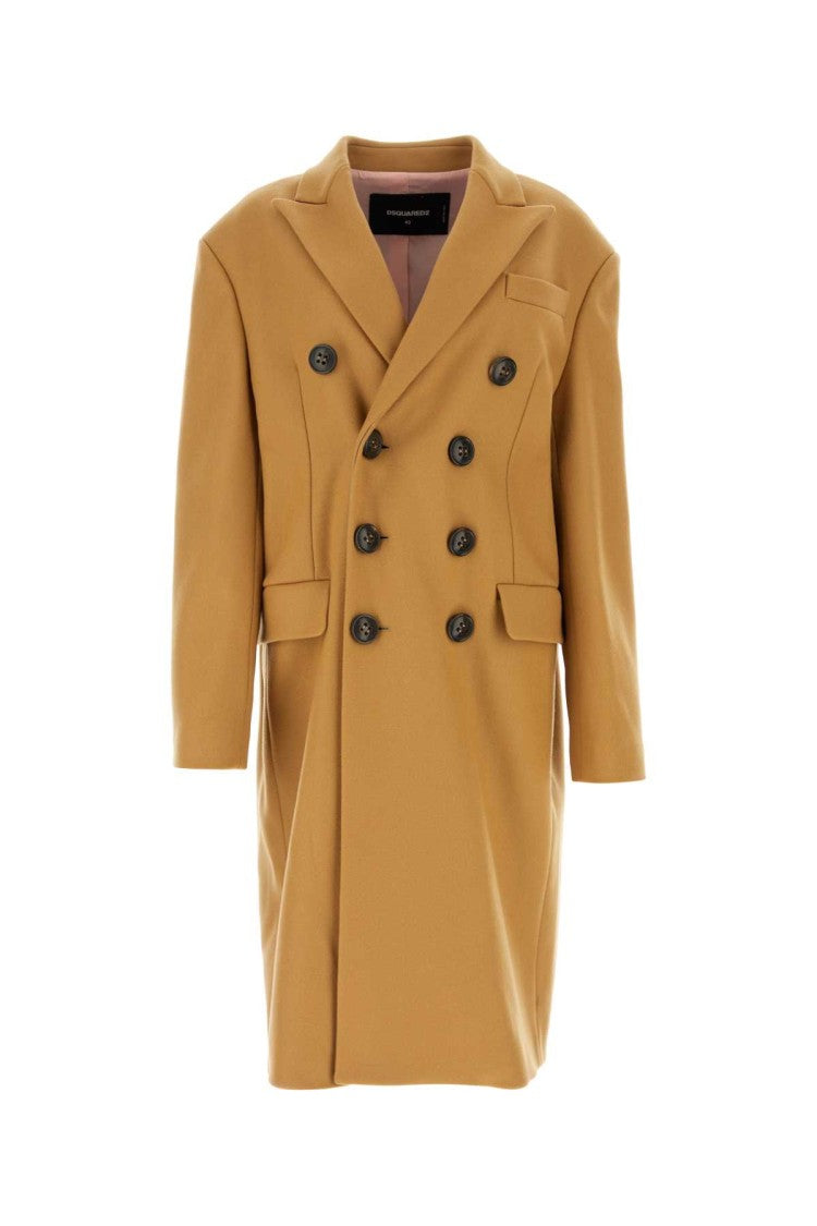 Dsquared2 Camel Wool Blend Oversize Deana Coat