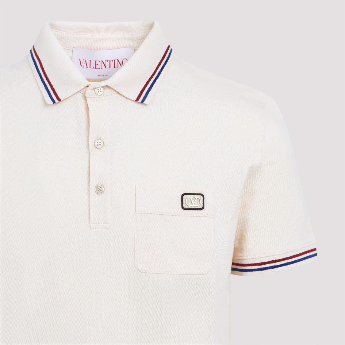 Valentino Neutral Cotton Polo Shirt