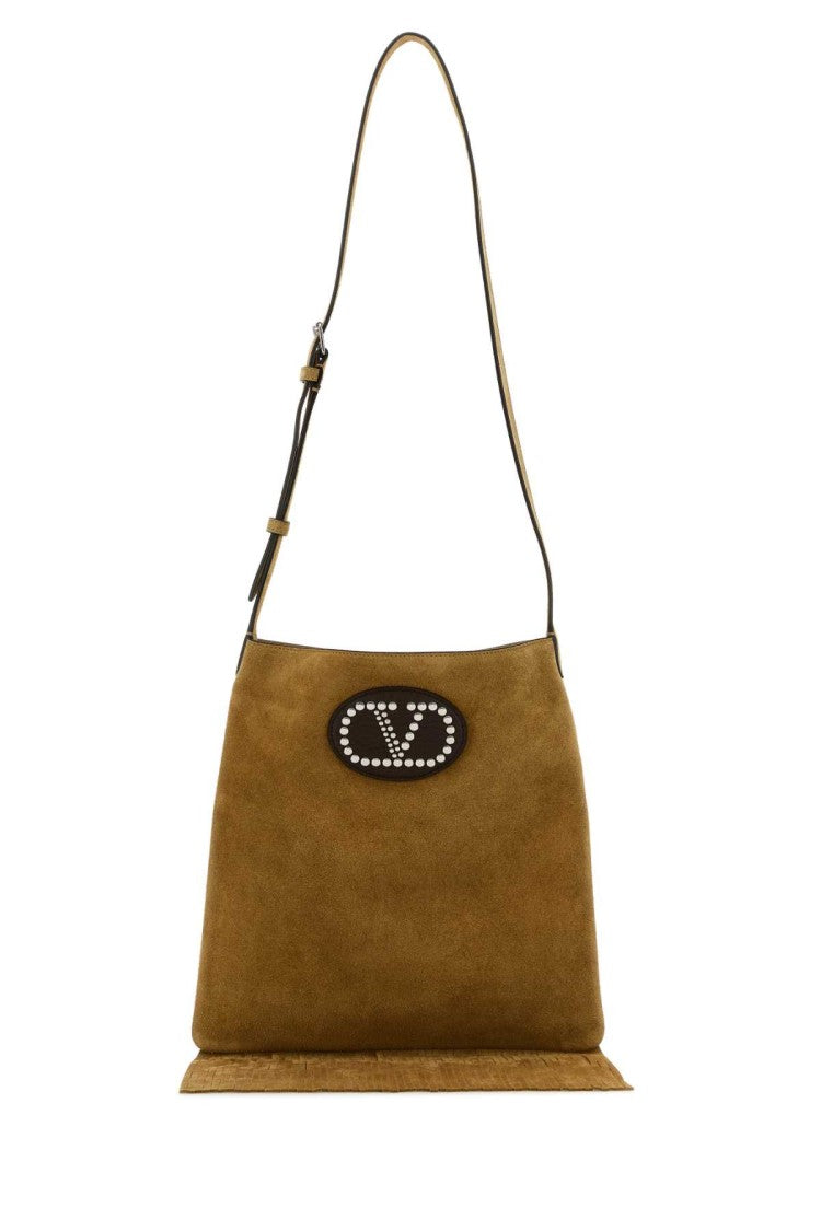Valentino Garavani Beige Suede Nellcôte Crossbody Bag