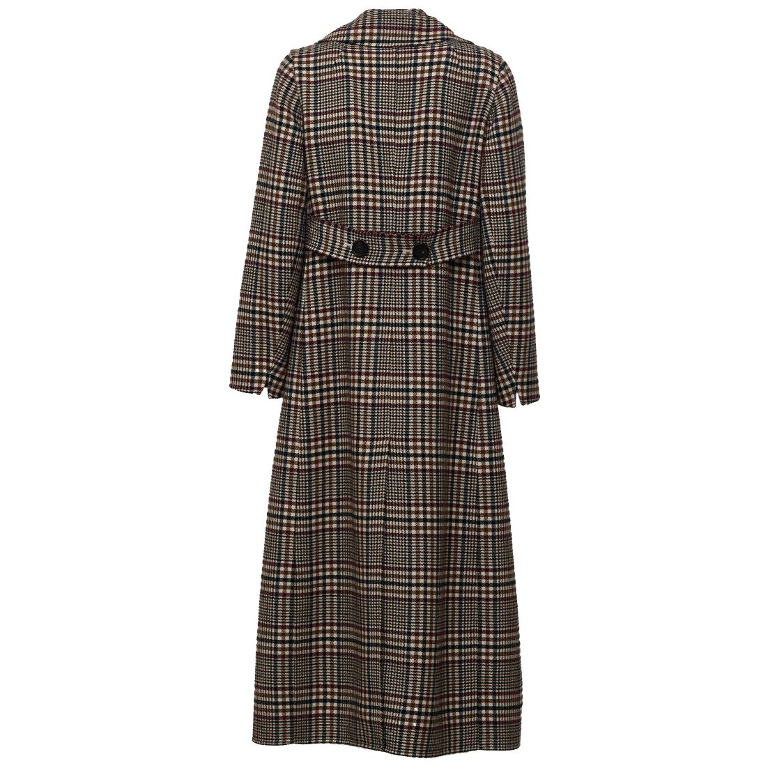 Max Mara Cristina Double-Breasted Checkered Long Coat