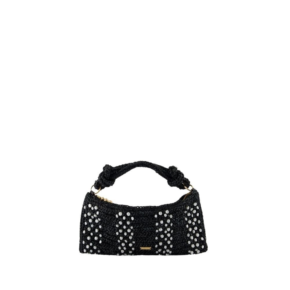 Cult Gaia Hera Nano Shoulder Bag - Raffia - Black