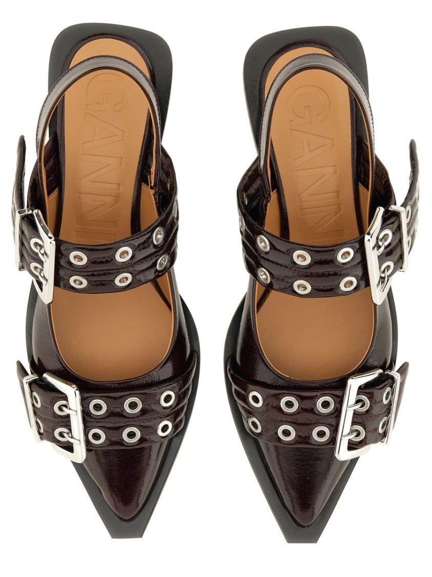 Ganni Buckle Ballet Flat