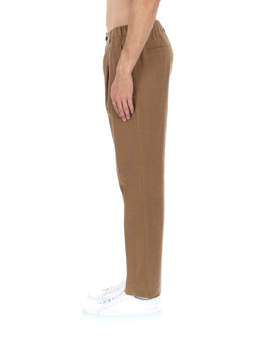 Herno Tailored Pleated Linen-Blend Formal Pants