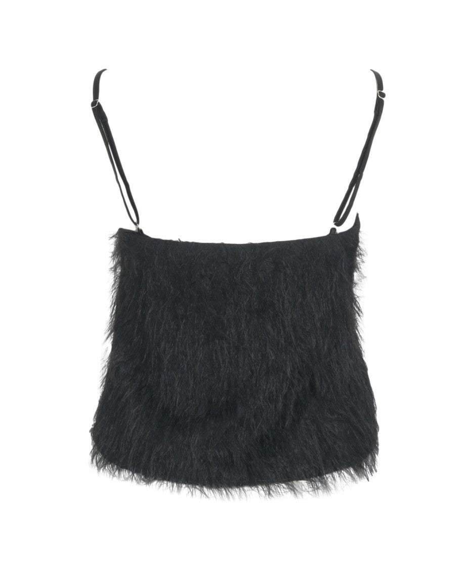 Ottod'ame V-Neck Top With Luxurious Fringe Accents