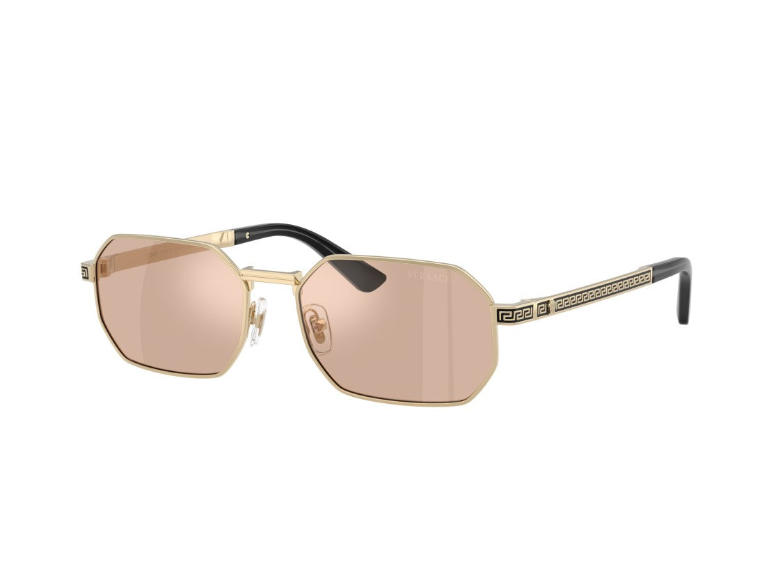 Versace Gold 0Ve2297 Octagonal Sunglasses