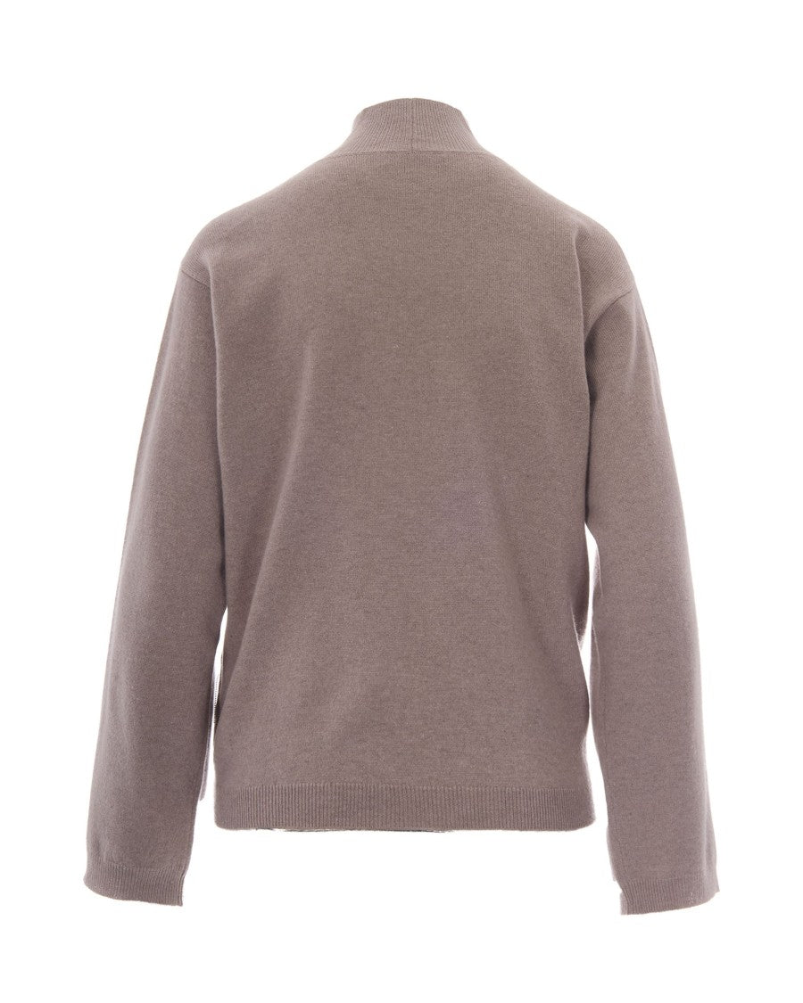 Fabiana Filippi Moka Meringa Platinum Wool-Blend Turtleneck