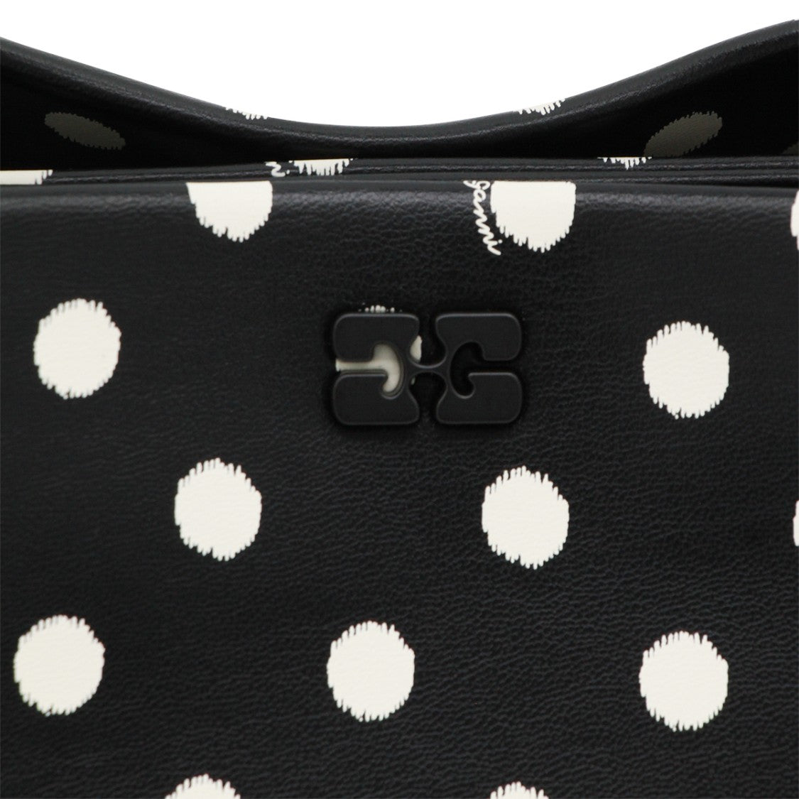 Ganni Black Recycled Leather Top Handle Bag