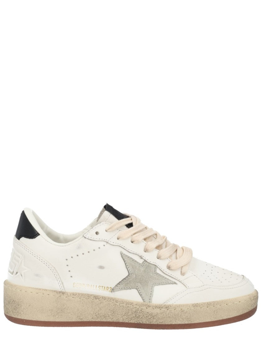 Golden Goose Ballstar Vintage-Inspired Cow Leather Sneakers