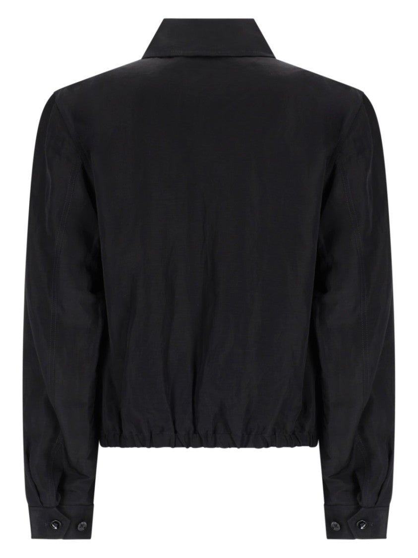 Lemaire Neutrals Zipfront Boxy Cropped Cotton Jacket