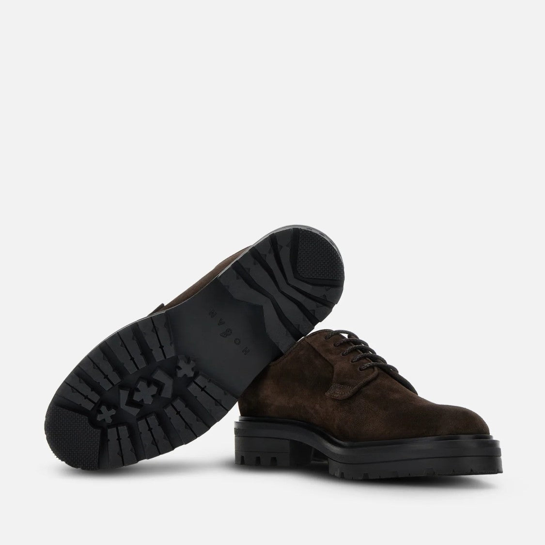 Hogan Refined Lace-Up Shoes In Distinctive Palissandro Tone